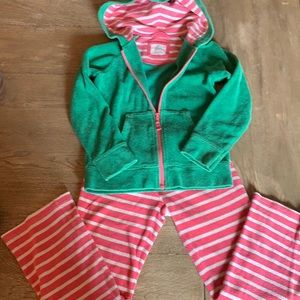 Mini Boden toweling pant/zip top set for the beach